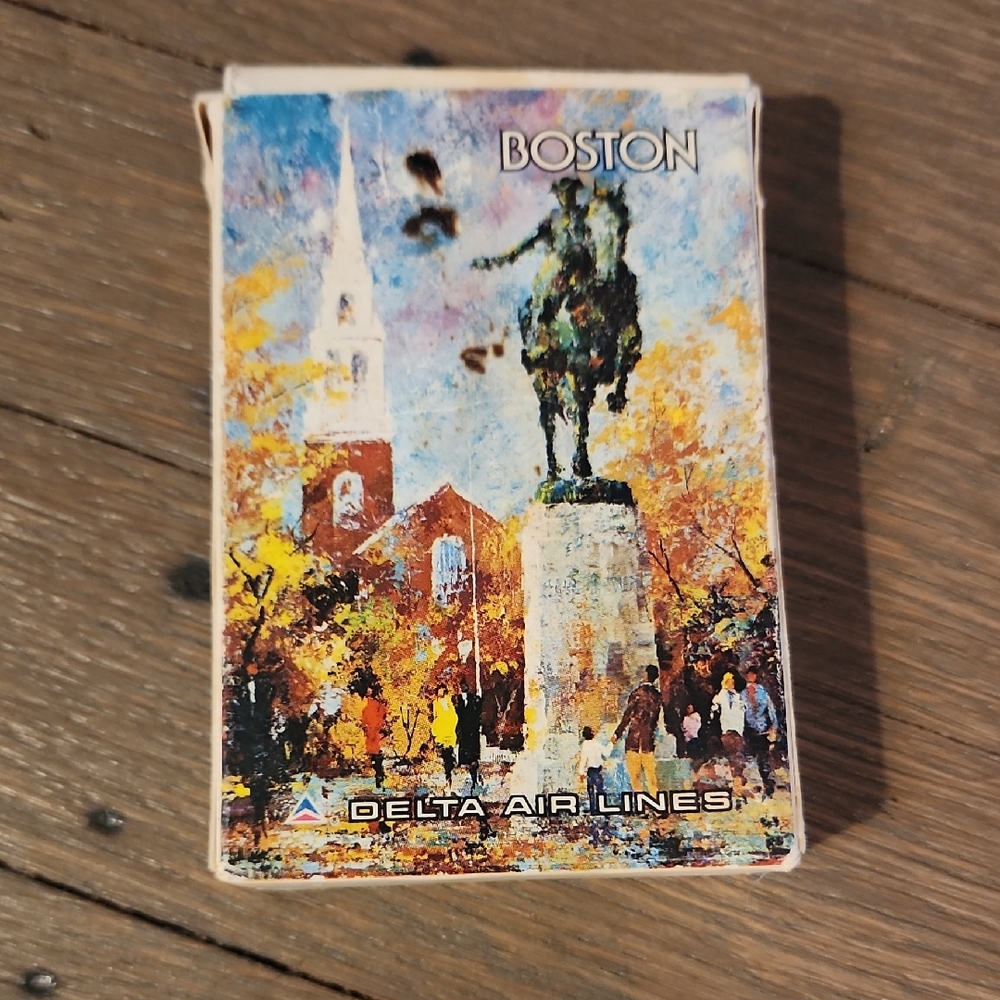 Delta Airlines Boston Playing Cards - Multicolor VTG